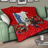 Attack On Titan Anime Premium Quilt - Merry Christmas Levi Ackerman Xmas Gifts Red Quilt Blanket 17