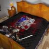 Attack On Titan Anime Premium Quilt - Mikasa Fighting Bloody Wings Of Freedom Symbol Quilt Blanket 19