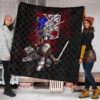 Attack On Titan Anime Premium Quilt - Mikasa Fighting Bloody Wings Of Freedom Symbol Quilt Blanket 1