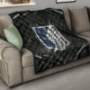 Attack On Titan Anime Premium Quilt - Wings Of Free Symbol Locked In Black Chains Quilt Blanket 15