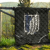 Attack On Titan Anime Premium Quilt - Wings Of Free Symbol Locked In Black Chains Quilt Blanket 13