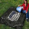 Attack On Titan Anime Premium Quilt - Wings Of Free Symbol Locked In Black Chains Quilt Blanket 9