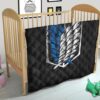 Attack On Titan Anime Premium Quilt - Wings Of Freedom Symbol Dark Artwork Quilt Blanket 21