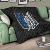 Attack On Titan Anime Premium Quilt - Wings Of Freedom Symbol Dark Artwork Quilt Blanket 17