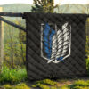 Attack On Titan Anime Premium Quilt - Wings Of Freedom Symbol Dark Artwork Quilt Blanket 13