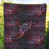 Aztec Boho Feather Quilt Blanket Gift For Native Lover 1