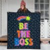 Be The Boss Colorful Star Tiny Patterns Premium Quilt Blanket 3