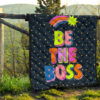 Be The Boss Colorful Star Tiny Patterns Premium Quilt Blanket 13