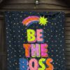 Be The Boss Colorful Star Tiny Patterns Premium Quilt Blanket 7