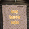 Bee Happy Babe Cute Tiny Patterns Premium Quilt Blanket 7