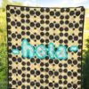 Blue Hola Text Oreo Cookies Patterns With Milk Premium Quilt Blanket 5