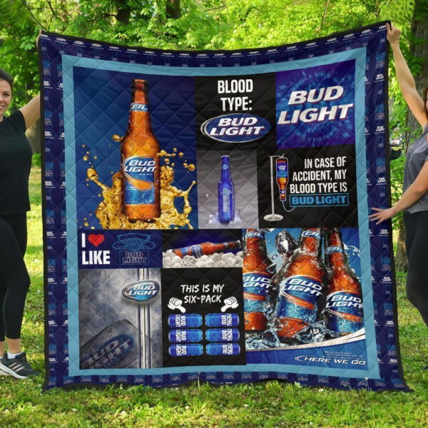 Bud Light Quilt Blanket Funny For Beer Lover