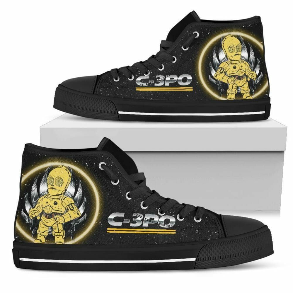 C-3PO Sneakers High Top Shoes Fan Gift