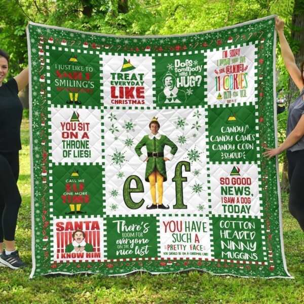 Christmas Elf Quilt Blanket Funny Xmas Gift Idea