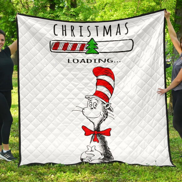 Christmas Premium Quilt | Dr. Seuss Cat Christmas Loading Quilt Blanket