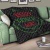 Christmas Premium Quilt | Grinch Face From Text Merry Grinch Mas Quilt Blanket 17