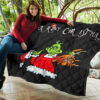 Christmas Premium Quilt | Grinch Holding Max Tail Quilt Blanket 11