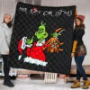 Christmas Premium Quilt | Grinch Holding Max Tail Quilt Blanket 1