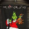 Christmas Premium Quilt | Grinch Holding Max Tail Quilt Blanket 7