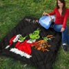 Christmas Premium Quilt | Grinch Holding Max Tail Quilt Blanket 9