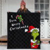 Christmas Premium Quilt | Grinch Love Merry Christmats Candy Cane And Bomb Quilt Blanket 3