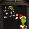 Christmas Premium Quilt | Grinch Love Merry Christmats Candy Cane And Bomb Quilt Blanket 7