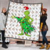 Christmas Premium Quilt | Grinch Steal Xmas Tree Sock Patterns Quilt Blanket 1