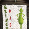 Christmas Premium Quilt | Grumpy Grinch Mad Xmas Sweet Background Quilt Blanket 7