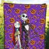 Christmas Premium Quilt | Jack And Sally Evil Pumpkin Patterns Quilt Blanket 5