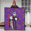 Christmas Premium Quilt | Jack And Sally Evil Pumpkin Patterns Quilt Blanket 3