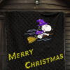 Christmas Premium Quilt | Merry Christmas Snoopy Witch Flying Broom Quilt Blanket 7