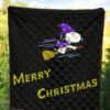 Christmas Premium Quilt | Merry Christmas Snoopy Witch Flying Broom Quilt Blanket 5