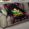 Christmas Premium Quilt | Merry Grinchmat Pumpkin Vegetables Pink Snowflake Quilt Blanket NA100403 15