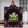 Christmas Premium Quilt | Merry Grinchmat Pumpkin Vegetables Pink Snowflake Quilt Blanket NA100403 3