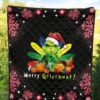 Christmas Premium Quilt | Merry Grinchmat Pumpkin Vegetables Pink Snowflake Quilt Blanket NA100403 5