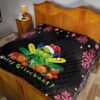 Christmas Premium Quilt | Merry Grinchmat Pumpkin Vegetables Pink Snowflake Quilt Blanket NA100403 19