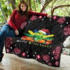 Christmas Premium Quilt | Merry Grinchmat Pumpkin Vegetables Pink Snowflake Quilt Blanket NA100403 11