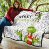 Christmas Premium Quilt | Merry Grinchmats Grinch Smiling Candy Cane Gift Quilt Blanket 11