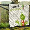 Christmas Premium Quilt | Merry Grinchmats Grinch Smiling Candy Cane Gift Quilt Blanket 13