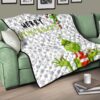 Christmas Premium Quilt | Merry Grinchmats Grinch Smiling Candy Cane Gift Quilt Blanket 17