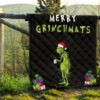 Christmas Premium Quilt | Merry Grinchmats Grumpy Grinch WIth Lights And Coffee Quilt Blanket 13