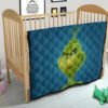 Christmas Premium Quilt | Mr. Grinch Smiling Thinking Face Quilt Blanket 21