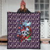 Christmas Premium Quilt | Nightmare Before Christmas Cartoon Jack And Sally Xmas Clothes Patterns Quilt Blanket 3