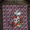 Christmas Premium Quilt | Nightmare Before Christmas Cartoon Jack And Sally Xmas Clothes Patterns Quilt Blanket 7