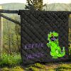 Christmas Premium Quilt | Reptar Wishes Green Dinosaur T-Rex Quilt Blanket 13