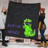 Christmas Premium Quilt | Reptar Wishes Green Dinosaur T-Rex Quilt Blanket 1