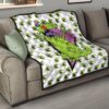 Christmas Premium Quilt | Smiling Happy Reptar T-Rex Head Patterns Quilt Blanket 15