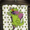 Christmas Premium Quilt | Smiling Happy Reptar T-Rex Head Patterns Quilt Blanket 7