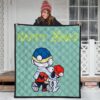 Christmas Premium Quilt | Snoopy And Charlie Brown Walking Snowing Quilt Blanket 3