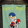 Christmas Premium Quilt | Snoopy And Charlie Brown Walking Snowing Quilt Blanket 7